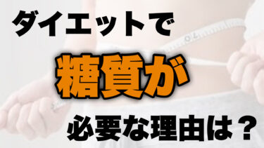 ダイエットで糖質が必要な理由は？